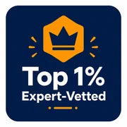 Badge with 'Top 1% Expert-Vetted' text on a blue background